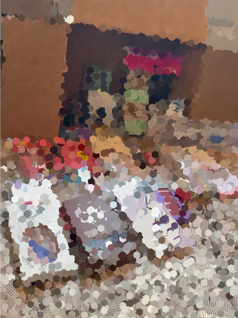 Nail Care Mystery Box. Assorted press on nails, polish, gems, acrylic powder
